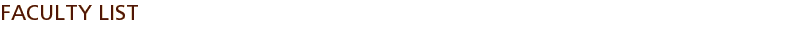 Faculty List
